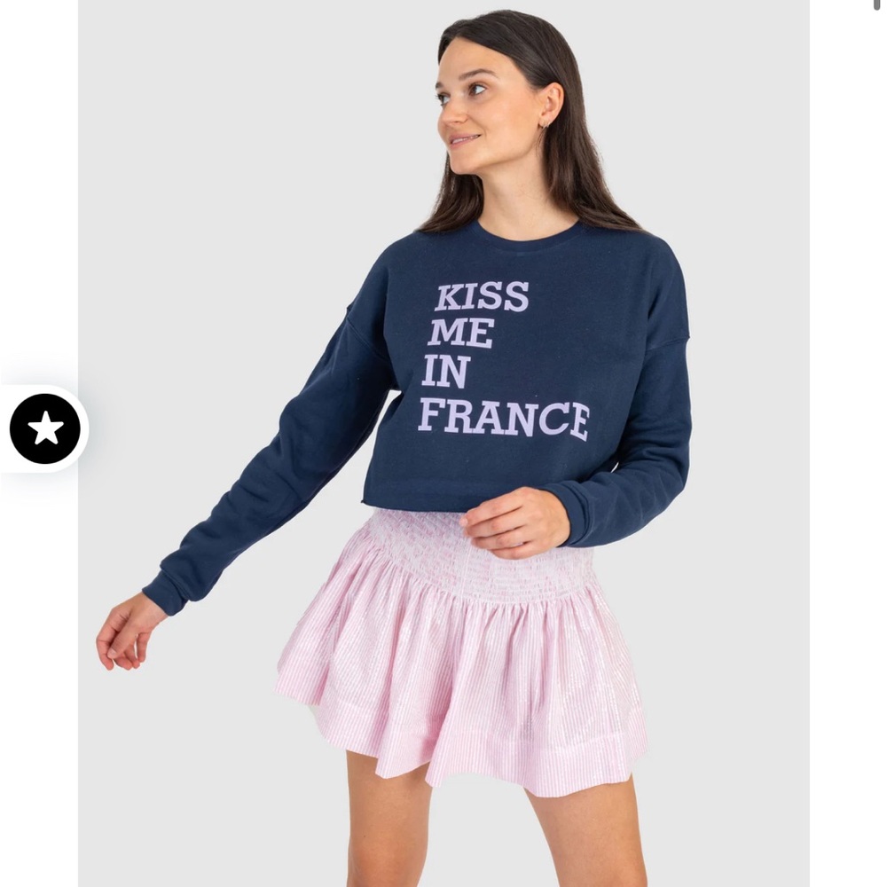 KOCH Rose Crop Crewneck Kiss Me In France size Large Limited Edition